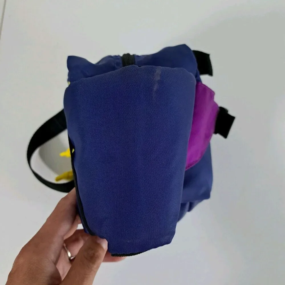 Vintage 90s Coleman Camping Hiking Streetwear Fanny Pack Waist Belt Blue Purple - Picture 3 of 4